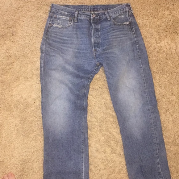 Levi’s 501 Button Fly Distressed Jeans - Picture 6 of 7